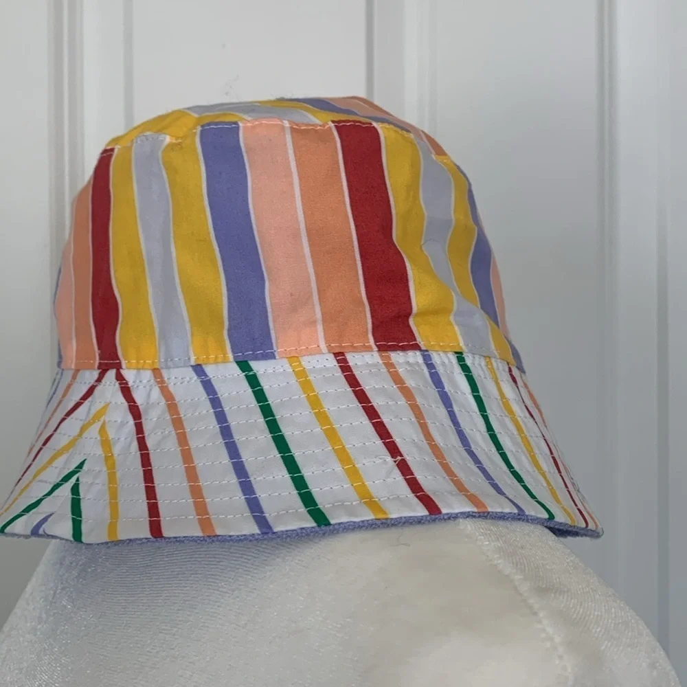 Kids Nike Terry Rainbow Stripe Reversible Sun Bucket Hat Child Youth Beach Vaca